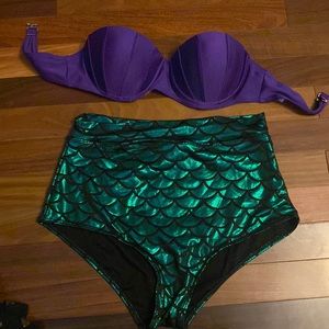 Mermaid high waisted swimsuit.